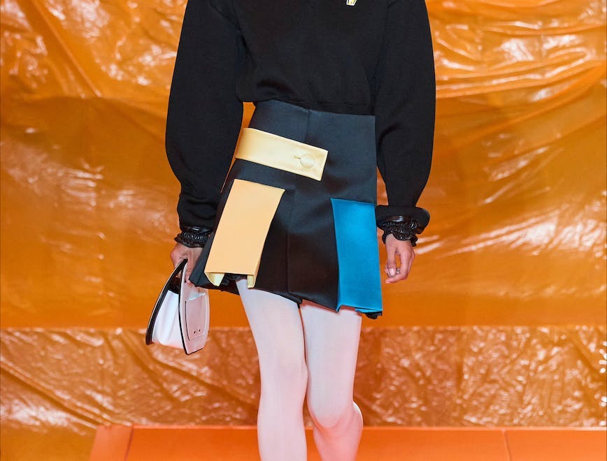 fashion adult male man person bag handbag footwear shoe skirt