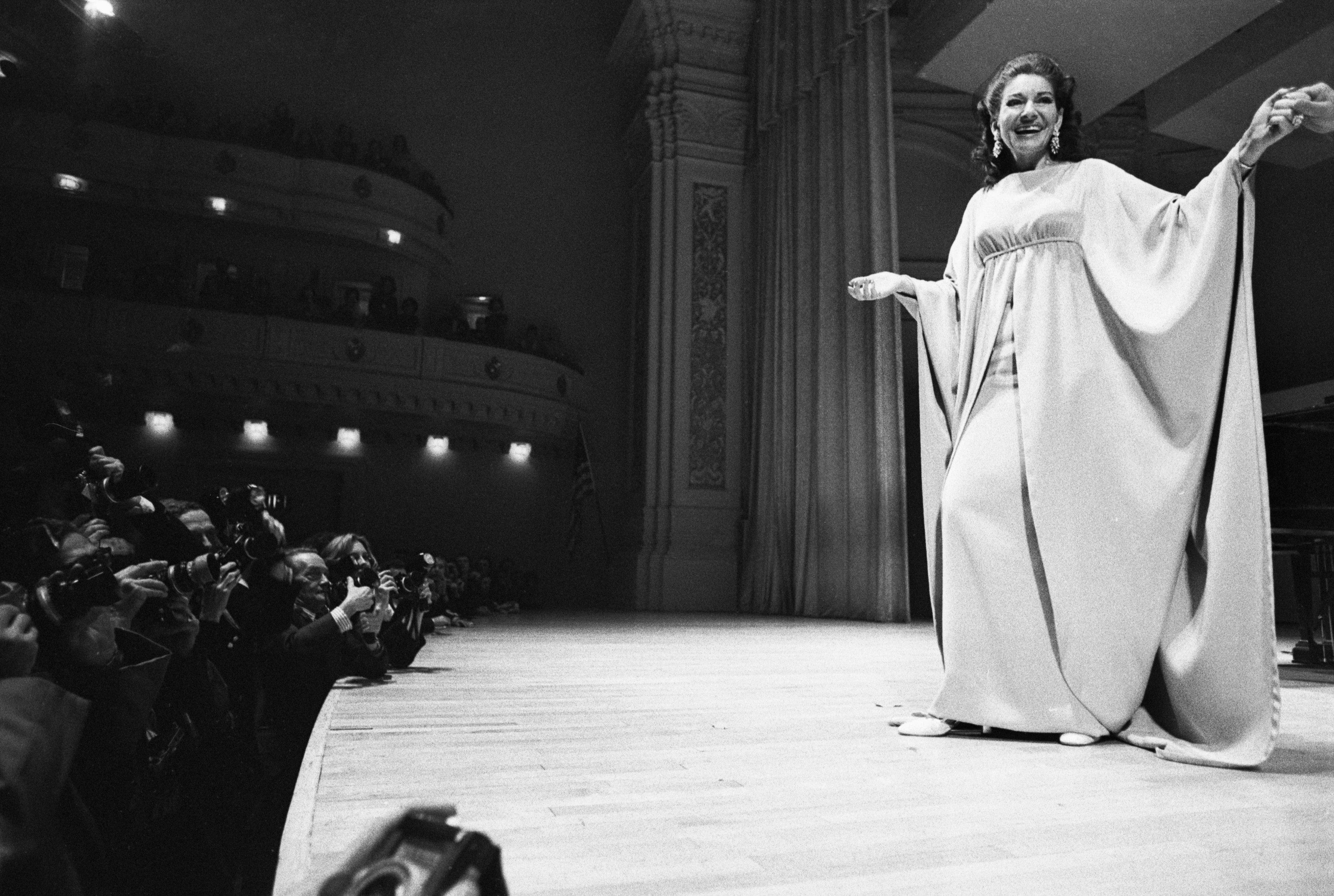 1970s:cb1 group of people:cb1 stage:cb1 greeting:cb1 soprano:cb1 audience:cb1 full-length:cb1 carnegie hall:cb1 maria callas:cb1 opera:cb1 fashion adult female person woman stage face head performer solo performance