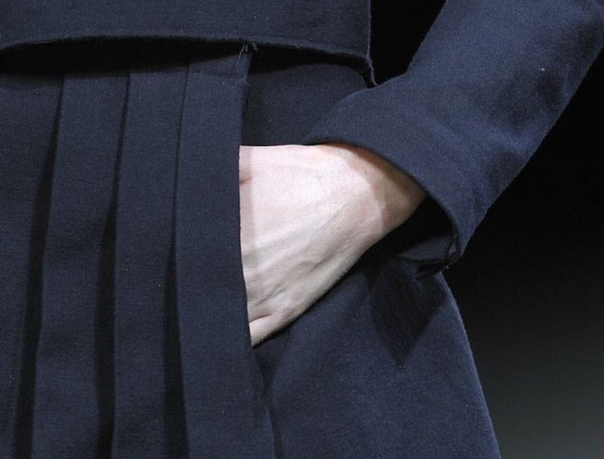 clothing coat long sleeve sleeve person blazer jacket overcoat dress formal wear